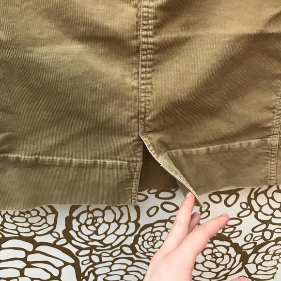 Olde English Corduroy Brown Skirt w/ Front Slit - Picture 5 of 6